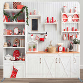 Aperturee - Aperturee Christmas Warm White Kitchen Square Tension Backdrop